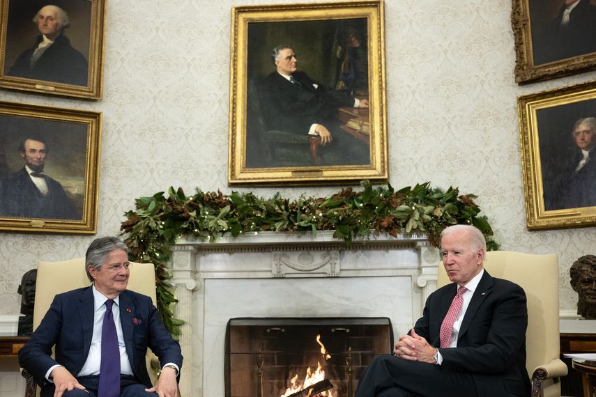 Los presidentes Joe Biden y Guillermo Lasso.