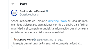 ¡El Canal esta abierto! Así Panamá le aclara al Presidente de Colombia Gustavo Petro