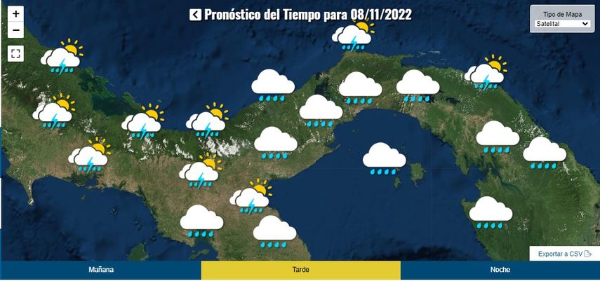 Pronóstico del Tiempo para la tarde de hoy martes