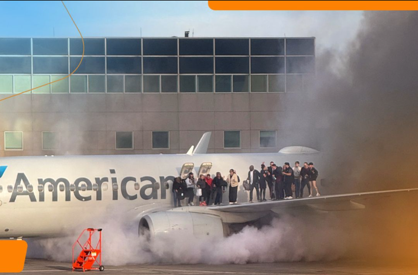 Incendio en avión de American Airlines en Denver&nbsp;