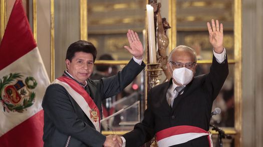 El presidente Pedro Castillo y el primer ministro Aníbal Torres.