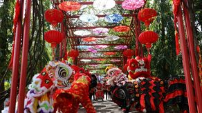 El Festival de la Primavera para celebrar el Año Nuevo Chino 2023 se ha desarrollado en el Parque V Centenario en el Casco Antiguo.