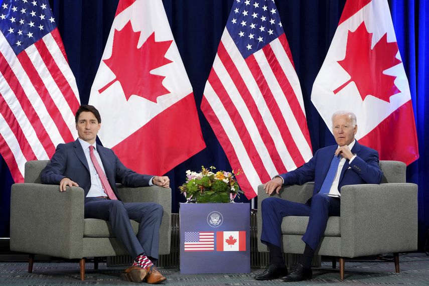 Justin Trudeau y Joe Biden.