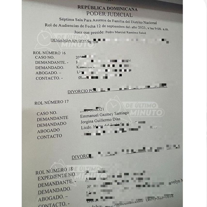Acta de divorcio. Acta de divorcio.