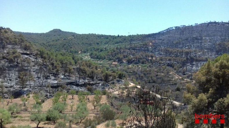 Incendio arrasa región del noreste de España por 3er día