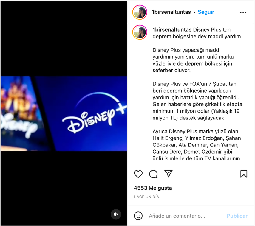 La periodista Bírsen Altuntas anuncia la presencia de Cansu Dere