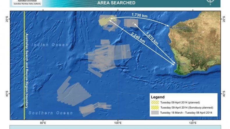Australia reduce por segundo día la zona de búsqueda del avión desaparecido
