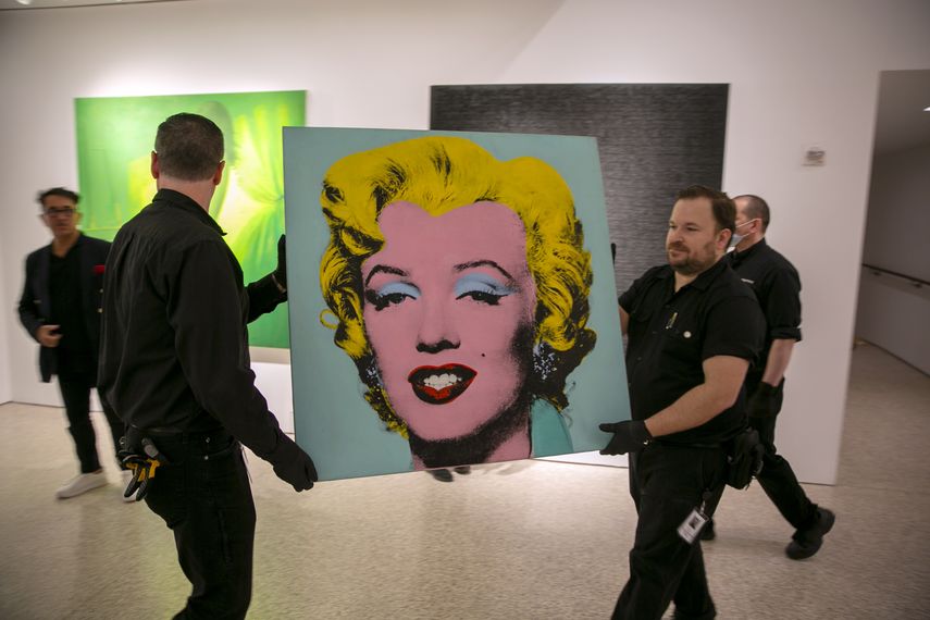 La pintura “Shot Sage Blue Marilyn” de Andy Warhol.