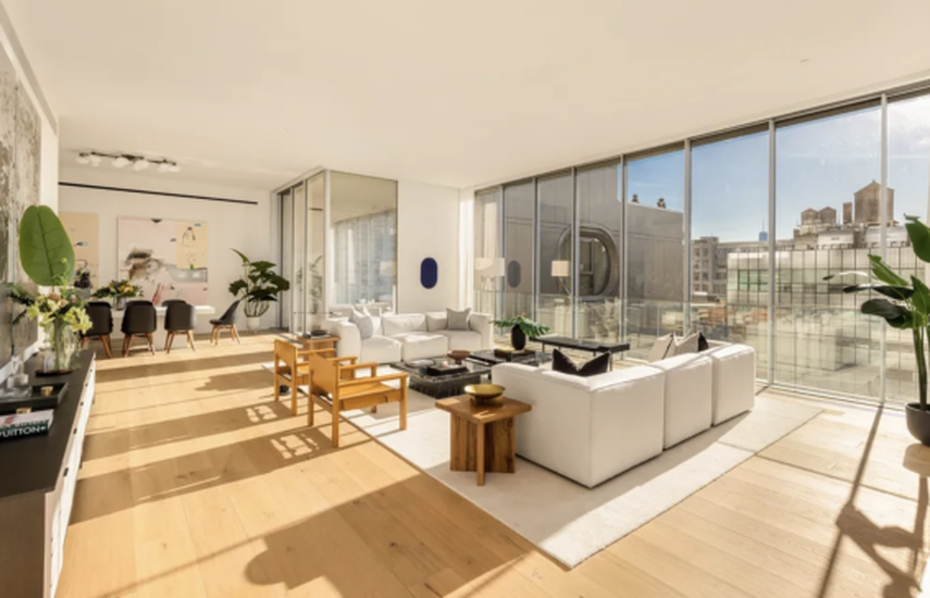 Sala del penthouse de Bad Bunny en Nueva York Sala del penthouse de Bad Bunny en Nueva York