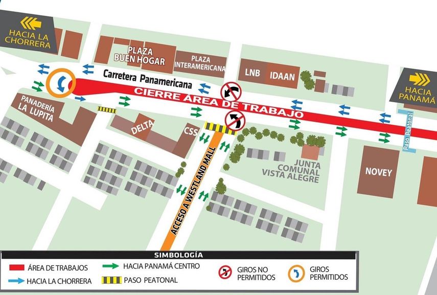 Rutas establecidas para los giros inhabilitados.