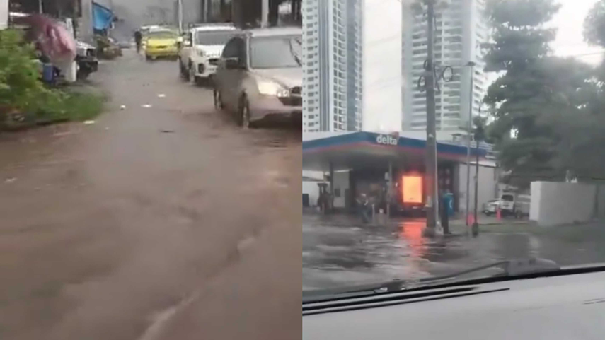Se registran inundaciones en la ciudad capital tras las fuertes lluvias de esta tarde.