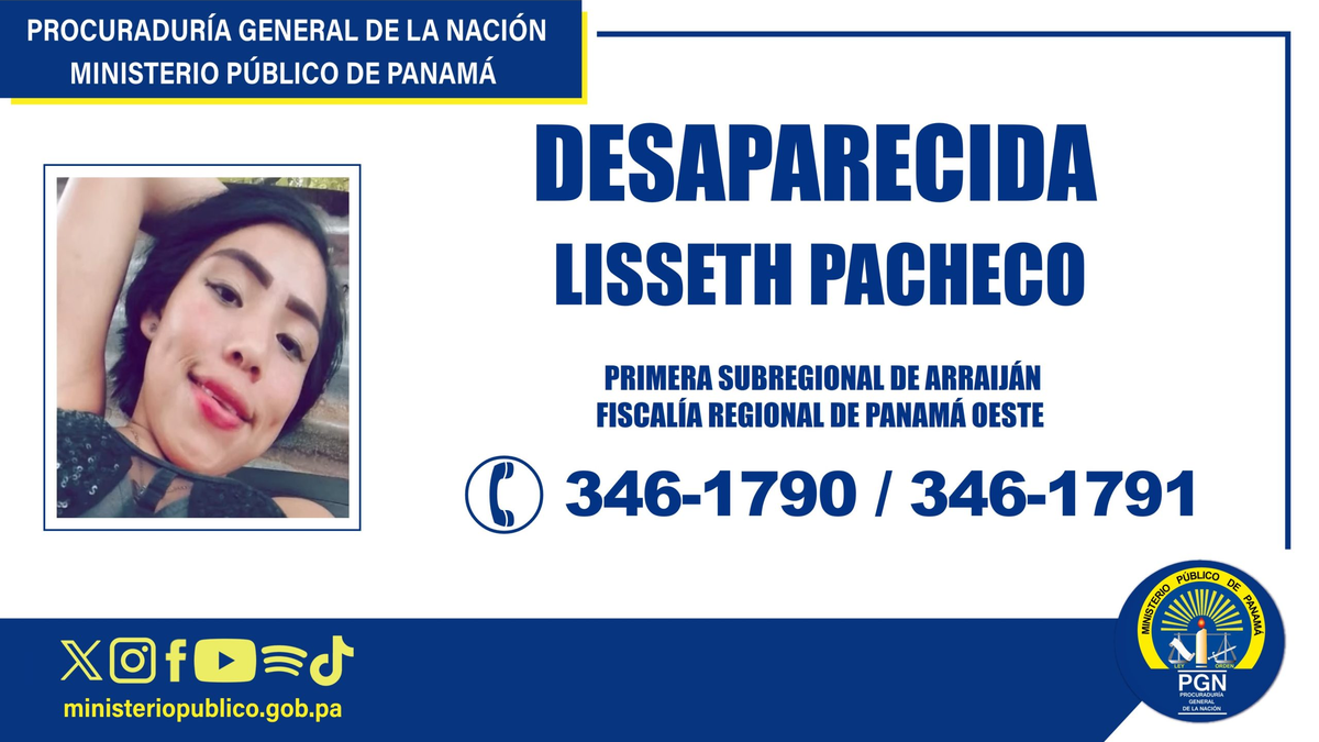Investigan desaparición de la joven de 21 años, Lisseth Pacheco. Investigan desaparición de la joven de 21 años, Lisseth Pacheco.