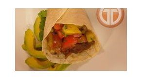 Fajitas de carne y mango