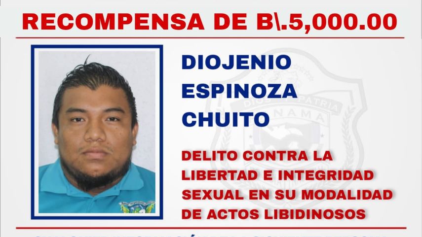 La Policía Nacional ofrece recompensa para ubicar a Diojeno Espinoza Chuito.
