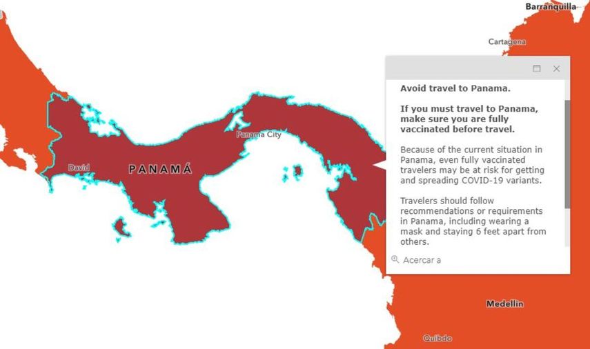 Panamá no es un destino recomendado por la CDC ante los altos contagios de COVID-19.