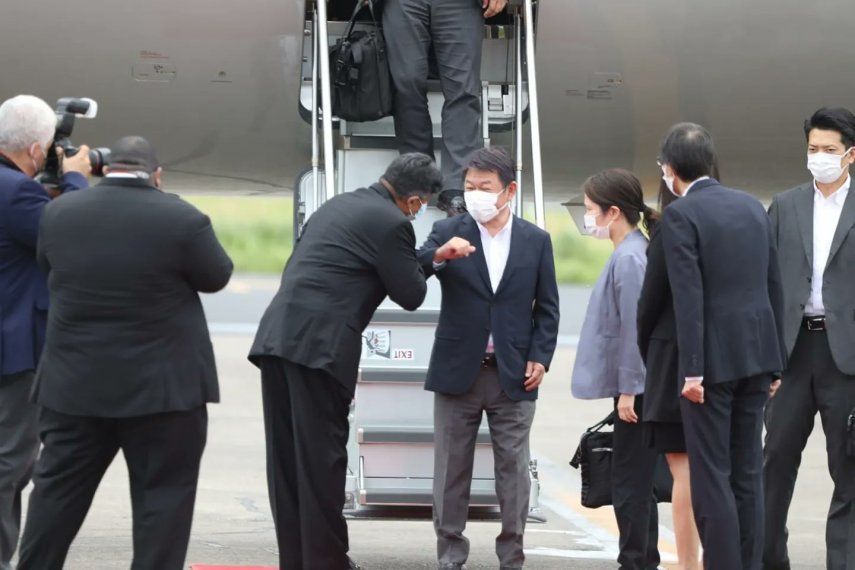 Llegada del ministro de Asuntos Exteriores de Japón