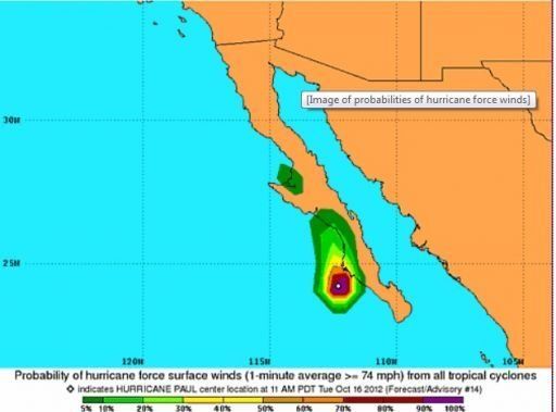 Huracán Paul se degrada a categoría 1 rumbo a costa mexicano