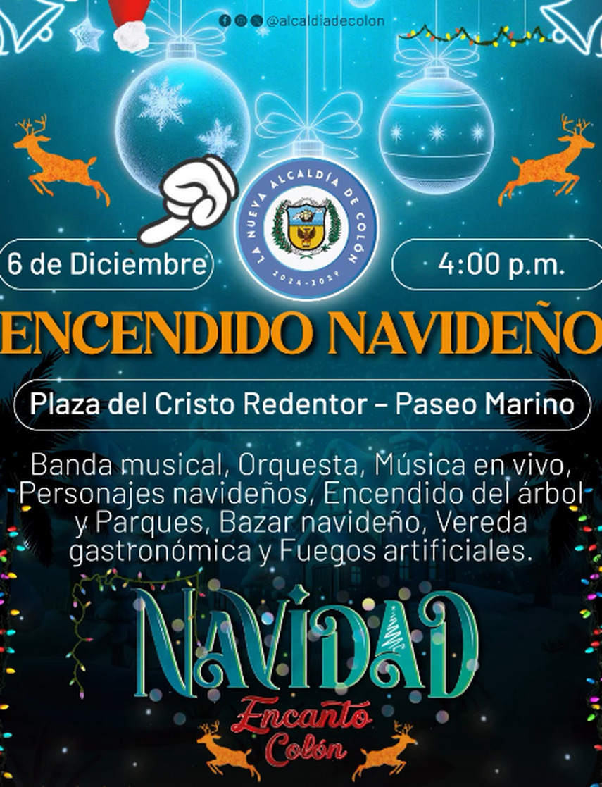 Encendido de árbol de Navidad en la ciudad de Colón. Encendido de árbol de Navidad en la ciudad de Colón.