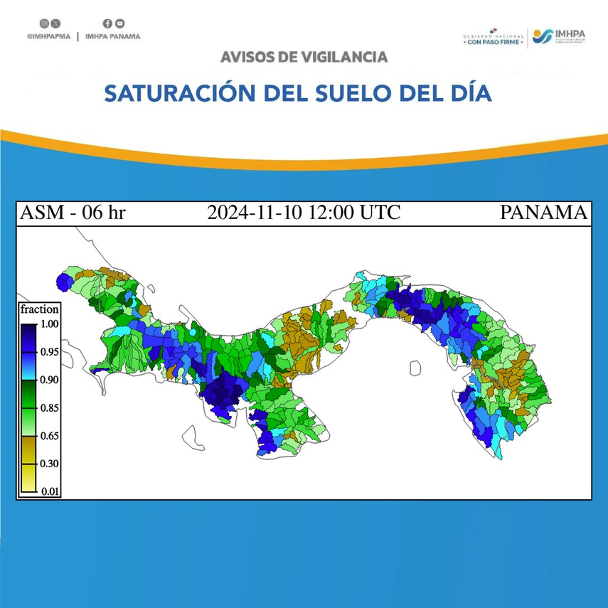 IMHPA reporta disminución en los índices de saturación de suelo en Panamá