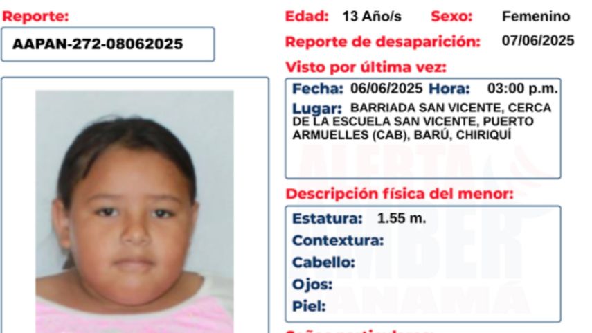 Alerta Amber por la desaparición María Inés Rodríguez.