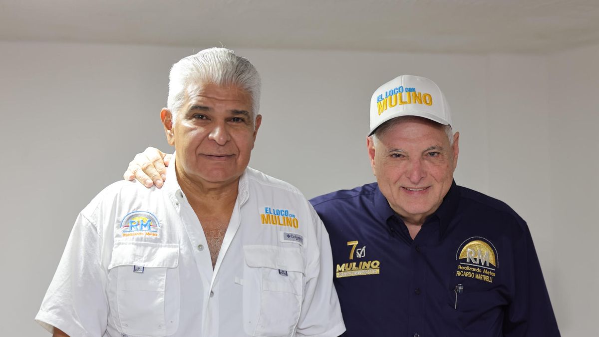 José Raúl Mulino, candidtato a la presidencia en estas elecciones junto al expresidente condenado Ricardo Martinelli.