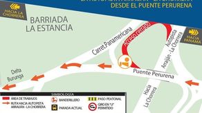 Inhabilitarán la vía de acceso hacia la Autopista Arraiján-La Chorrera desde el puente Perurena.