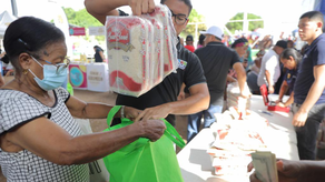 Venta de arroz en las Agroferias.