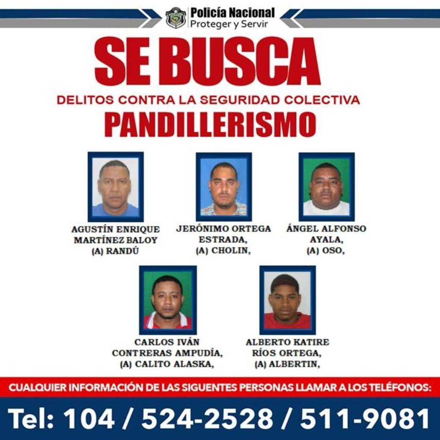 Los más buscados por pandillerismo y homicidio.