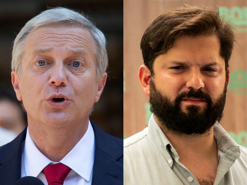 El ultraderechista José Antonio Kast y el izquierdista Gabriel Boric.