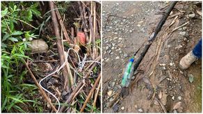 El equipo de seguridad reportó una bolsa de plástico envuelta en cinta color café.