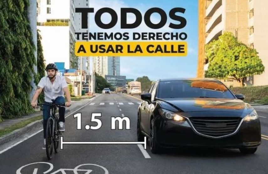 La campaña se enfoca principalmente en el tema de la distancia de 1.5 metros entre el auto y los ciclistas.