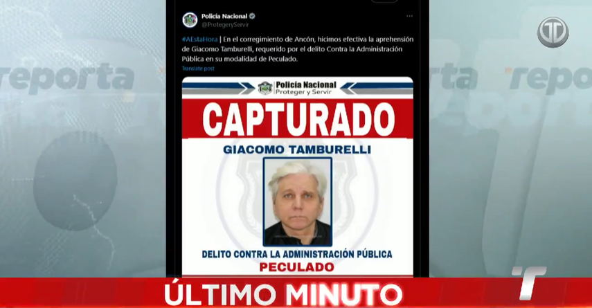 Giacomo Tamburelli es capturado por la Policía Nacional por delito de peculado