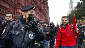 Manifestación organizada por el Partido Comunista de Rusia.
