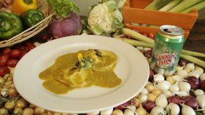 Ravioli de langostinos y trufa - Andrea