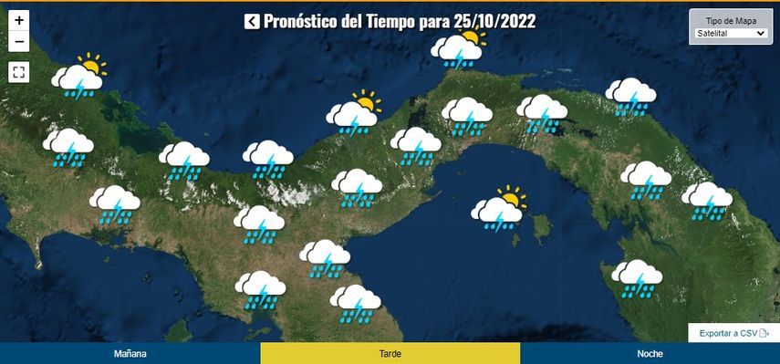 Clima en Panamá durante la tarde