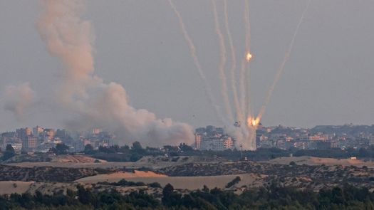 Cohetes palestinos disparados desde la Franja de Gaza.
