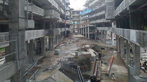 Trabajos de construcción del centro regional universitario de San miguelito.