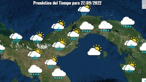 Estado climático en Panamá durante la tarde de hoy.