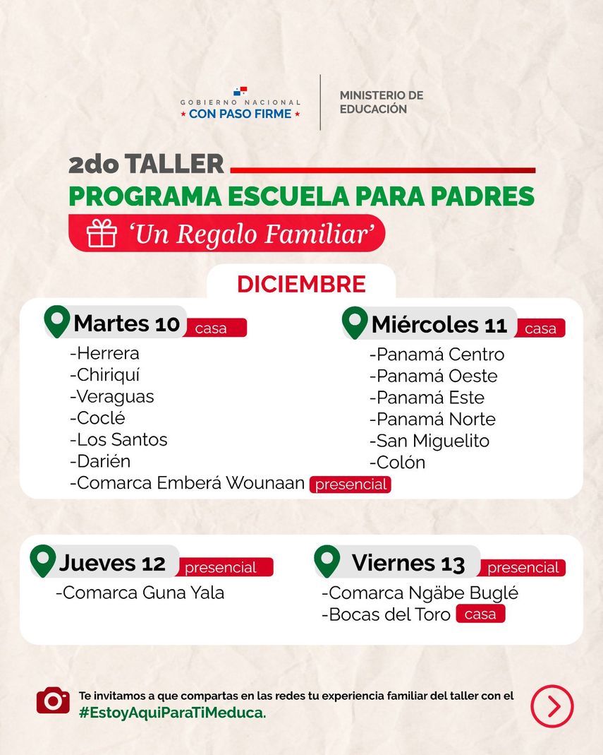 Calendario del segundo taller del programa 'Escuela para padres' 2024. Calendario del segundo taller del programa 'Escuela para padres' 2024.