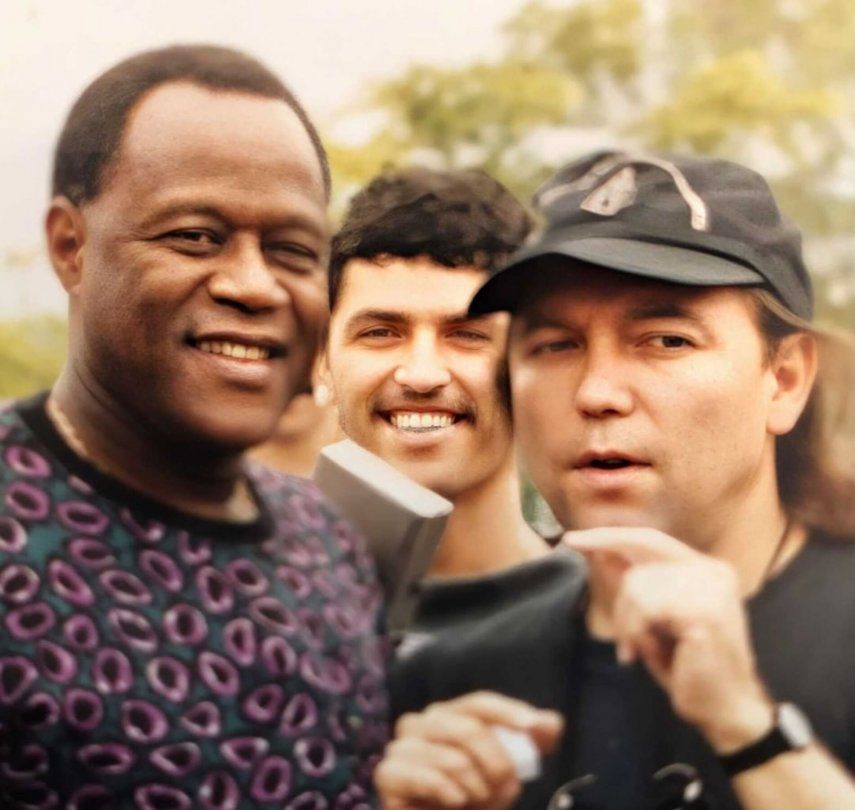 Johnny Ventura junto a Rubén Blades.