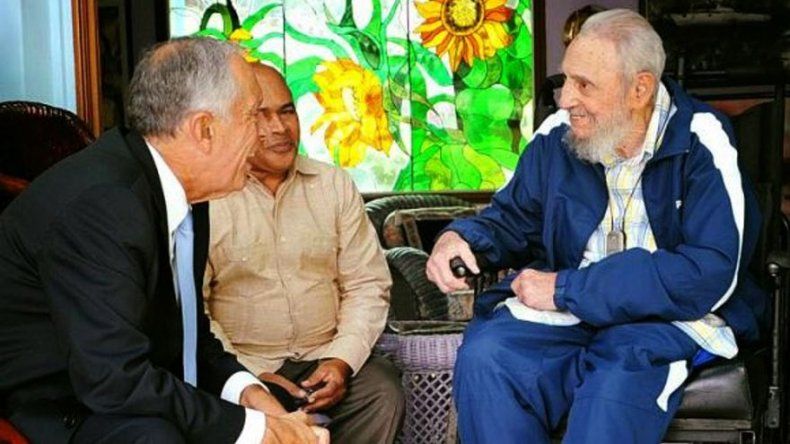 Fidel Castro recibe al presidente de Portugal, de visita oficial en Cuba