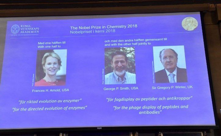 Nobel de Química para H. Arnold, George P. Smith y Gregory P. Winter