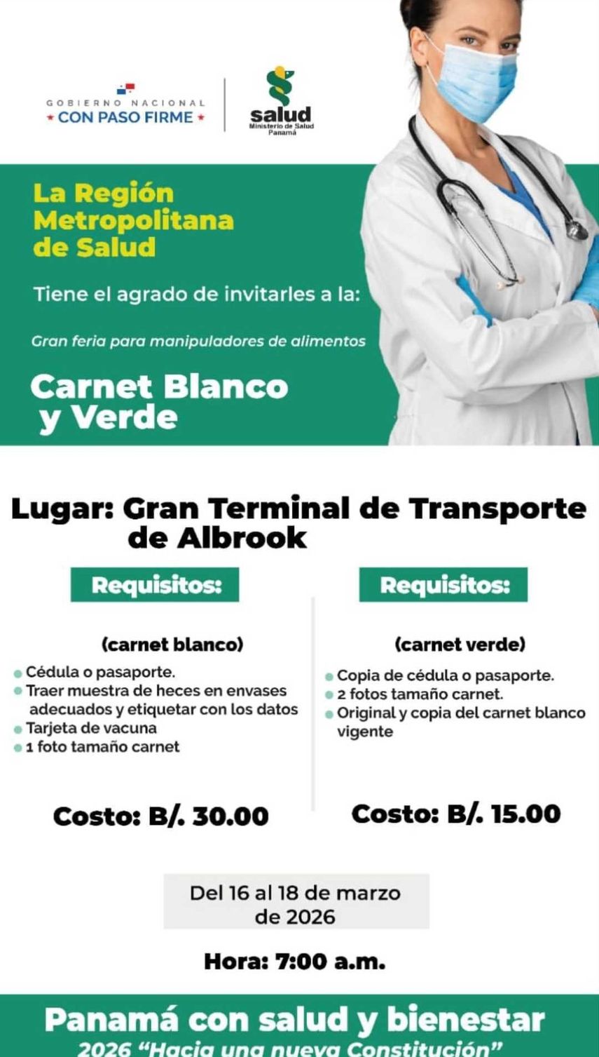 Feria de carnet blanco y verde del MINSA.