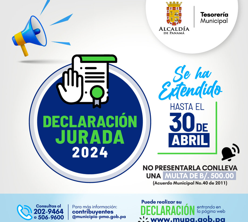 ¡Atención! La moratoria del Municipio para entregar la Declaración Jurada de 2023, está por vencer ¡Atención! La moratoria del Municipio para entregar la Declaración Jurada de 2023, está por vencer