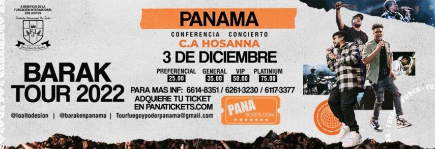Banda de música cristiana Barak, brindará concierto en Panamá