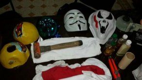 Encuentran máscaras y artefactos explosivos en el Instituto Nacional