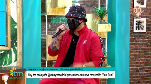 Kenny Man en Tu Mañana promocionando uno de sus más recientes temas: Pum Pum.