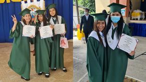 Danelie Martínez celebra junto a sus compañeras y amigas la culminación de esta etapa.