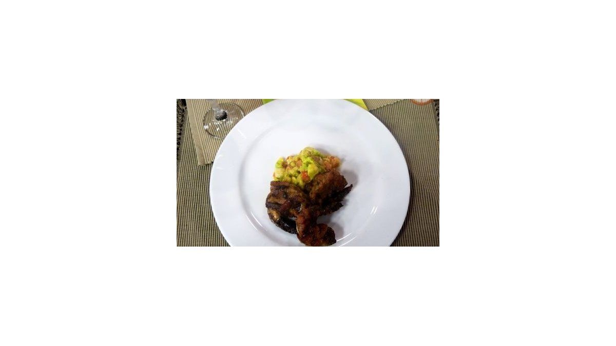 Langostinos con Bacon y Culantro