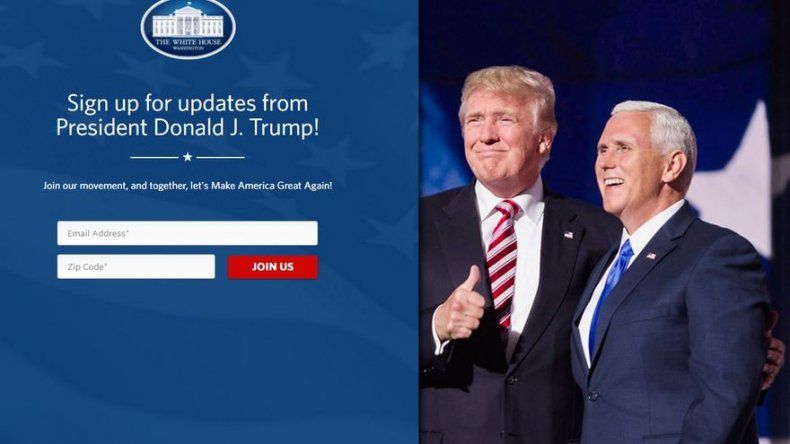 La Casa Blanca renueva sus prioridades en su página web tras llegada de Trump